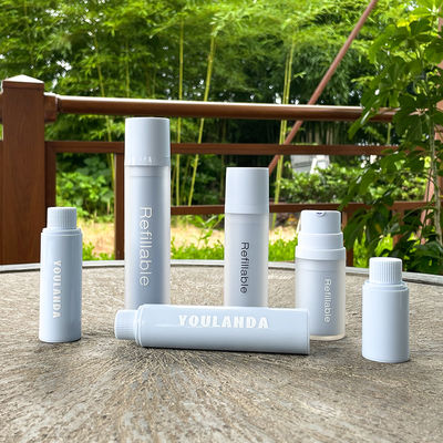 Beli PET ramah lingkungan 15ml 30ml 50ml Botol tanpa udara yang dapat diisi ulang Botol pompa hewan peliharaan Botol pompa tanpa udara yang dapat didaur ulang Botol kosmetik online manufacture