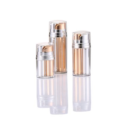 2 X 10 ml Botol Plastik Tanpa Udara 20 ml Botol Pompa Tanpa Udara Tabung Ganda Botol Vacuum Skincare