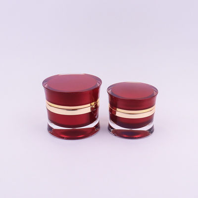 Wadah Kosmetik Dinding Ganda Akrilik 30g 50g Toples Plastik Kosong Dengan Tutup Toples Krim Kosmetik